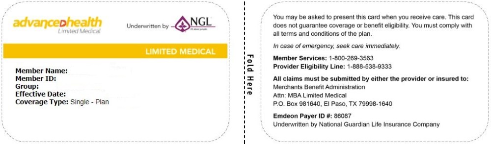 Advanced Health ID card