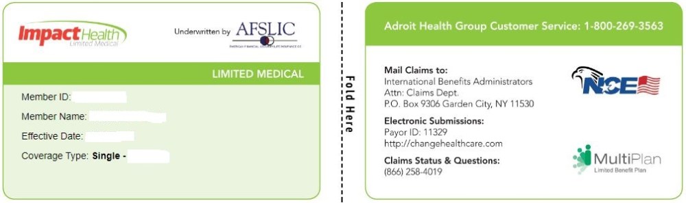 Impact Health ID card